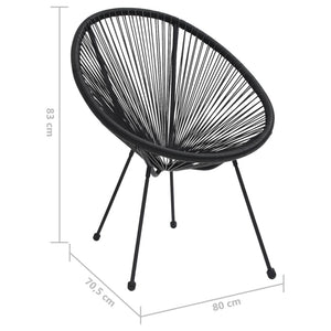 Sedie da Giardino Acapulco 2 pz in Rattan Nere 312164