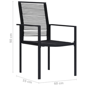 Sedie da Giardino 2 pz in Rattan PVC Nero 312171
