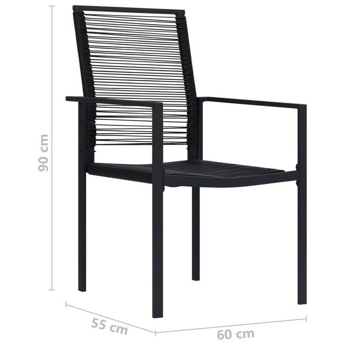 Sedie da Giardino 2 pz in Rattan PVC Nero 312171