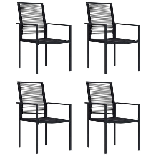 Sedie da Giardino 4 pz in Rattan Nero cod mxl 15823