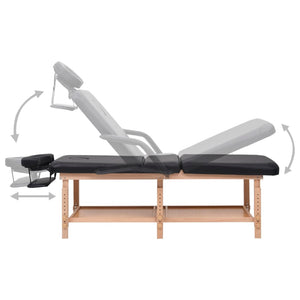 Lettino da Massaggio 3 Zone Nero in Similpelle 110254