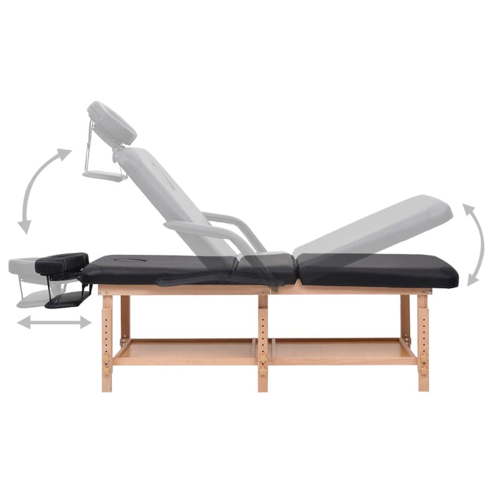 Lettino da Massaggio 3 Zone Nero in Similpelle 110254