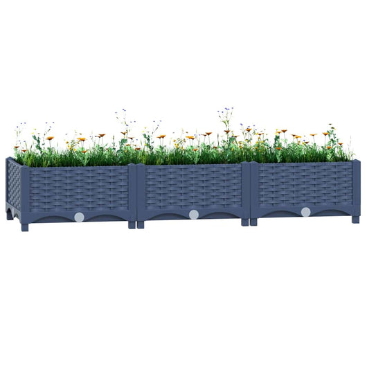 Fioriera Rialzata-Vaso da Esterno-Fioriera Elevata 120x40x23 cm in Polipropilene 277227