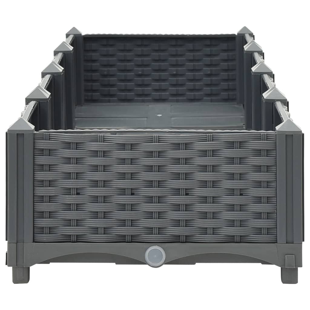 Fioriera rialzata piante fiori giardino 160 cm polipropilene grigio 02_0000915