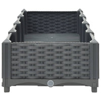 Fioriera rialzata piante fiori giardino 160 cm polipropilene grigio 02_0000915