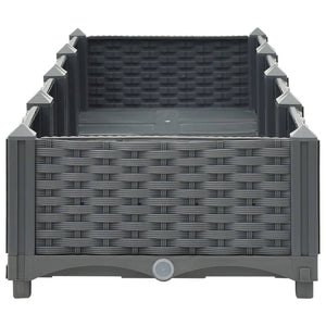 Fioriera rialzata piante fiori giardino 160 cm polipropilene grigio 02_0000915