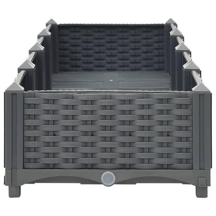 Fioriera rialzata piante fiori giardino 160 cm polipropilene grigio 02_0000915