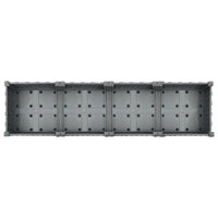 Fioriera rialzata piante fiori giardino 160 cm polipropilene grigio 02_0000915