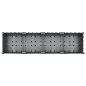 Fioriera rialzata piante fiori giardino 160 cm polipropilene grigio 02_0000915