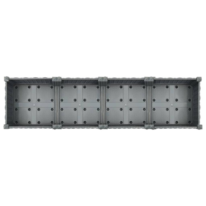 Fioriera rialzata piante fiori giardino 160 cm polipropilene grigio 02_0000915