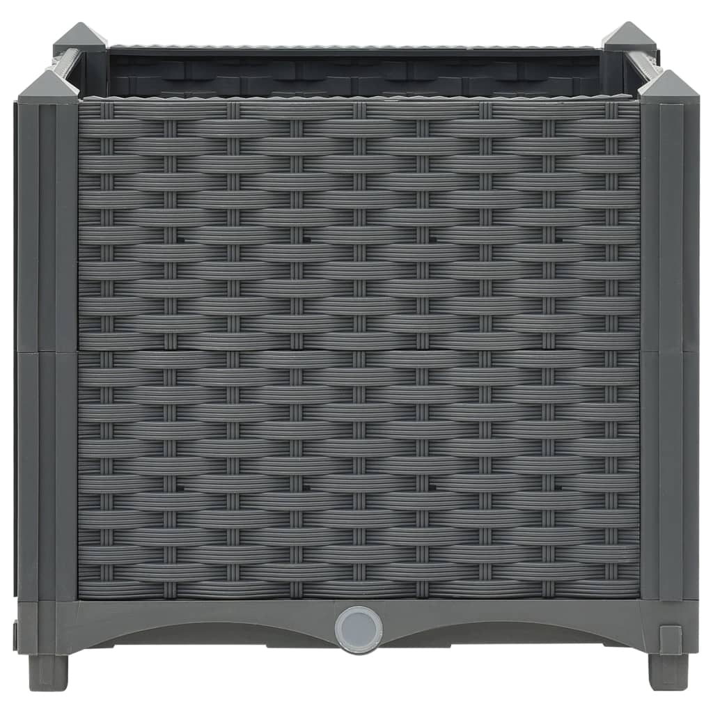 Fioriera aiuola rialzata piante fiori giardino 40 x 40 x 38 cm polipropilene grigio scuro 02_0000928