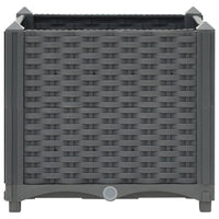 Fioriera aiuola rialzata piante fiori giardino 40 x 40 x 38 cm polipropilene grigio scuro 02_0000928
