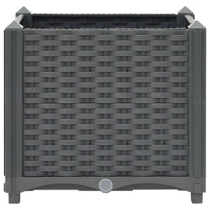 Fioriera aiuola rialzata piante fiori giardino 40 x 40 x 38 cm polipropilene grigio scuro 02_0000928