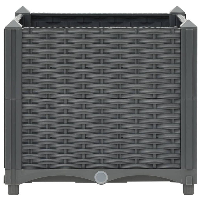 Fioriera aiuola rialzata piante fiori giardino 40 x 40 x 38 cm polipropilene grigio scuro 02_0000928