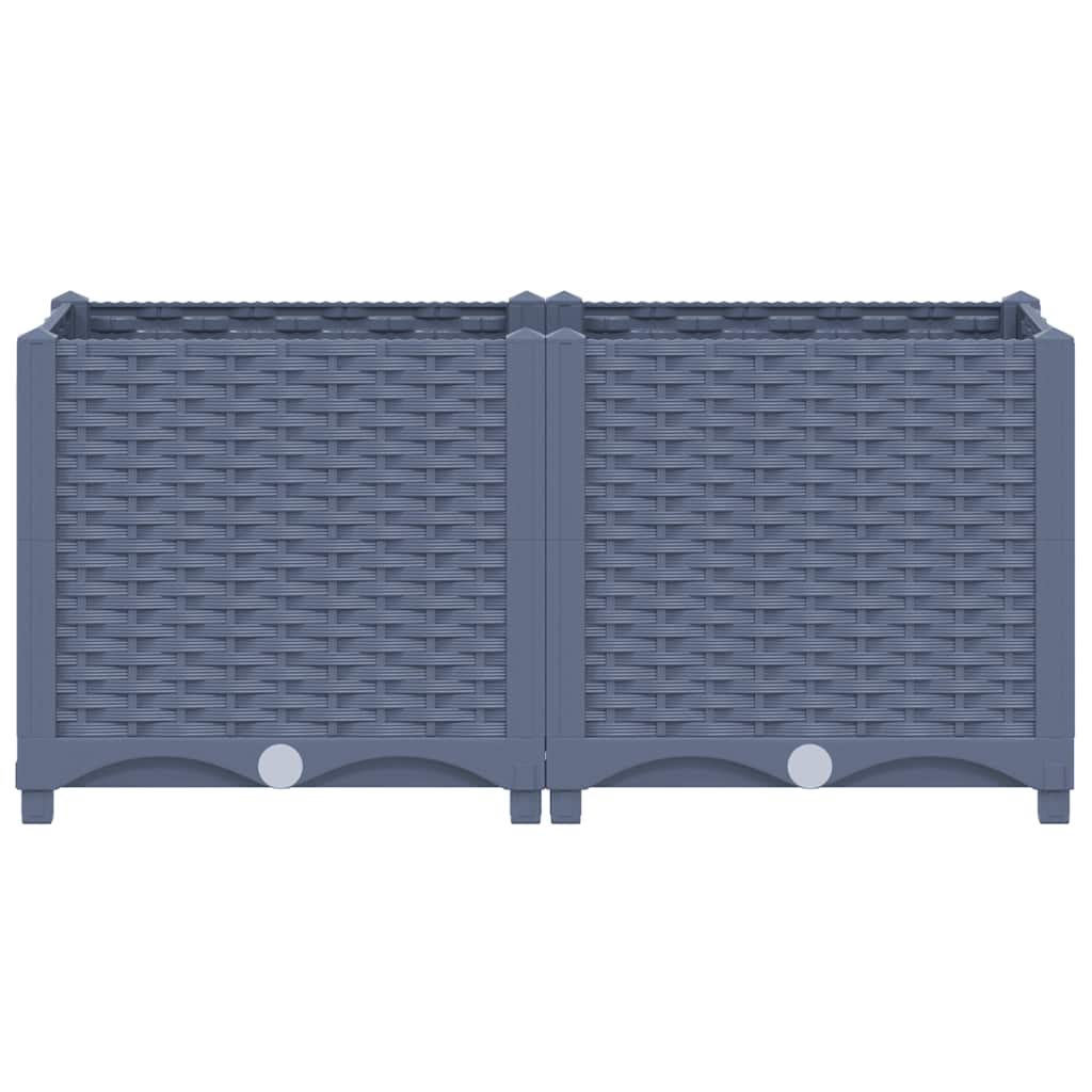 Fioriera Rialzata-Vaso da Esterno-Fioriera Elevata 80x40x38 cm in Polipropilene 123230