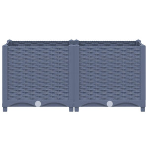 Fioriera Rialzata-Vaso da Esterno-Fioriera Elevata 80x40x38 cm in Polipropilene 123230