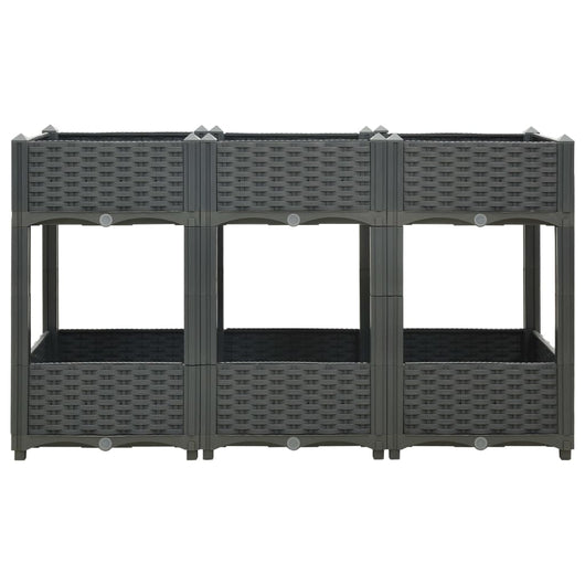 Fioriera rialzata piante fiori giardino 120 x 40 x 71 cm polipropilene grigio scuro 02_0000908
