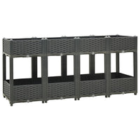 Fioriera rialzata piante fiori giardino 160 x 40 x 71 cm polipropilene grigio scuro 02_0000921