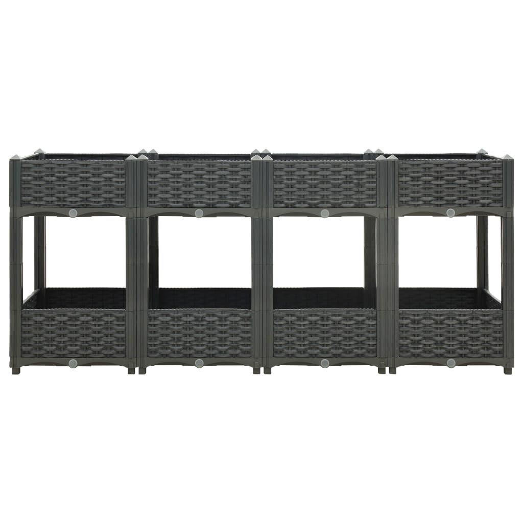 Fioriera rialzata piante fiori giardino 160 x 40 x 71 cm polipropilene grigio scuro 02_0000921