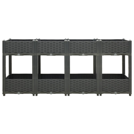 Fioriera rialzata piante fiori giardino 160 x 40 x 71 cm polipropilene grigio scuro 02_0000921