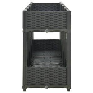 Fioriera rialzata piante fiori giardino 160 x 40 x 71 cm polipropilene grigio scuro 02_0000921