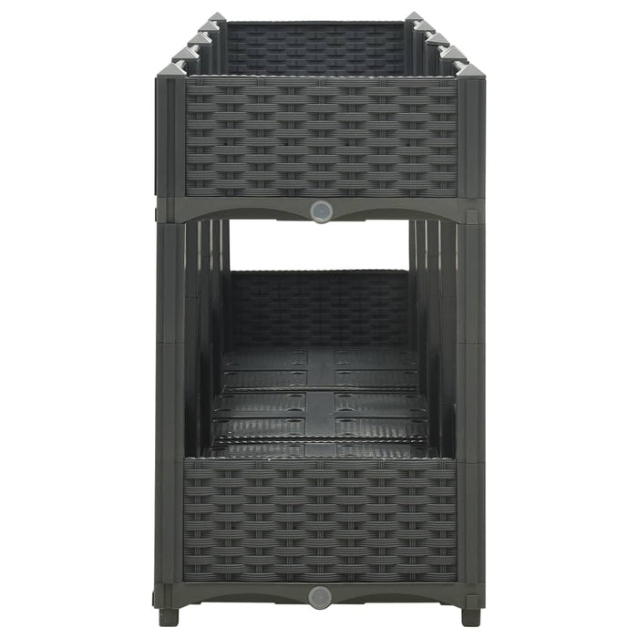 Fioriera rialzata piante fiori giardino 160 x 40 x 71 cm polipropilene grigio scuro 02_0000921