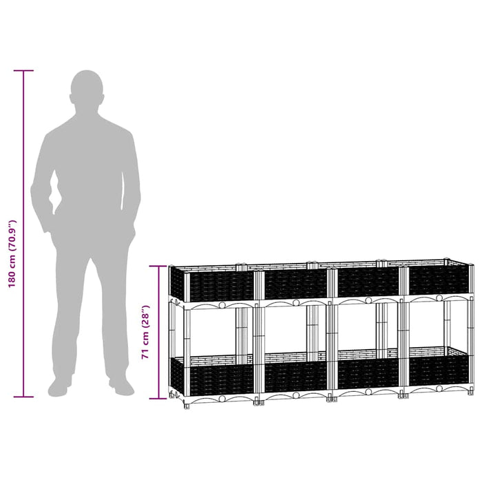 Fioriera Rialzata 160x40x71 cm in Polipropilene 310408