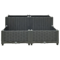 Fioriera aiuola rialzata piante fiori giardino 80 x 80 x 38 cm polipropilene 02_0000954