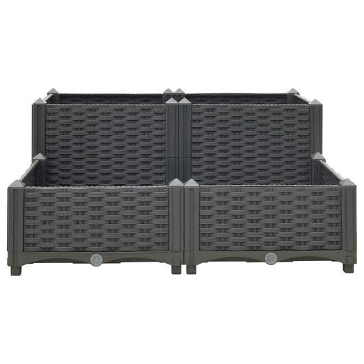 Fioriera aiuola rialzata piante fiori giardino 80 x 80 x 38 cm polipropilene 02_0000954