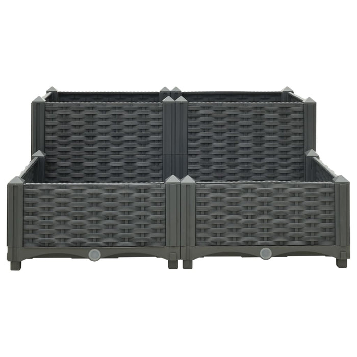 Fioriera aiuola rialzata piante fiori giardino 80 x 80 x 38 cm polipropilene 02_0000954