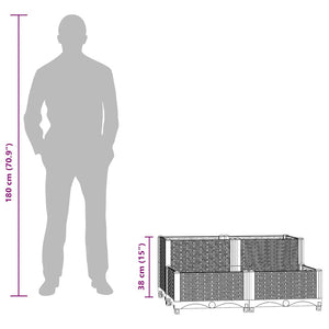 Fioriera Rialzata 80x80x38 cm in Polipropilene 310409
