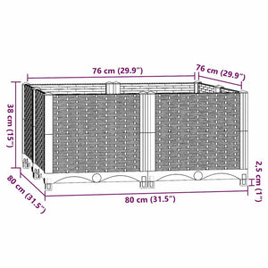 Fioriera Rialzata 80x80x38 cm in Polipropilene 310411
