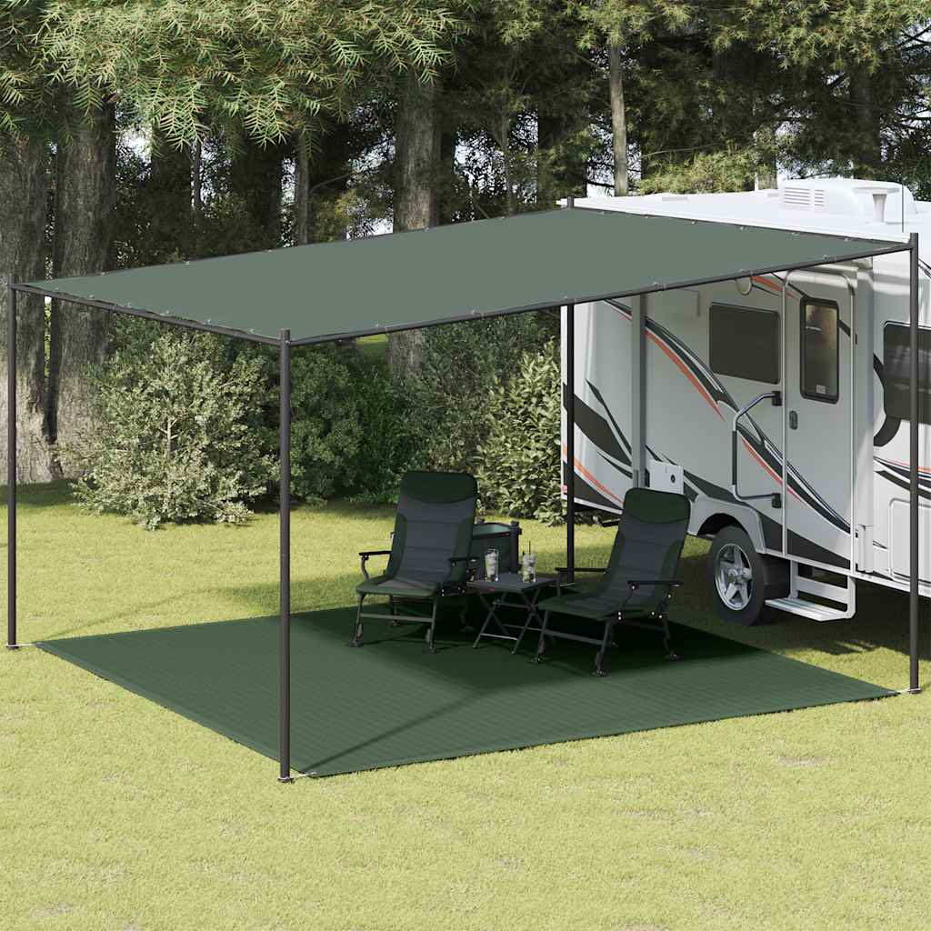 Tappeto da Tenda 400x400 cm Verde Scuro in HDPE 310711