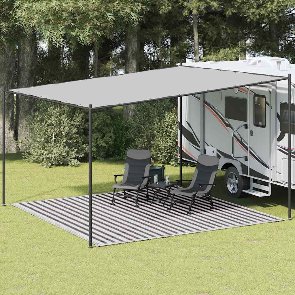 Tappeto da Tenda Antracite e Bianco 400x400 cm HDPE 310831