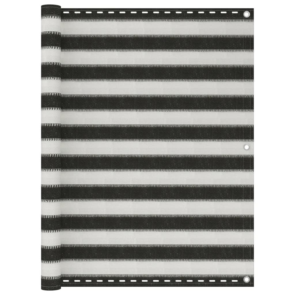 Paravento per balcone in HDPE 120 x 600 cm antracite e bianco 02_0010332