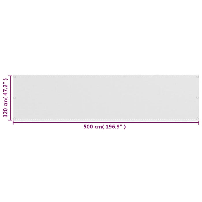 Paravento da Balcone Bianco 120x500 cm in HDPE 310870