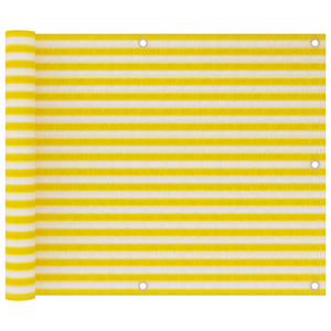 Paravento da Balcone Giallo e Bianco 75x300 cm in HDPE cod mxl 19049