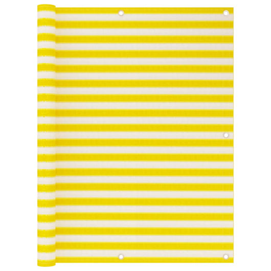 Paravento da Balcone Giallo e Bianco 120x600 cm in HDPE