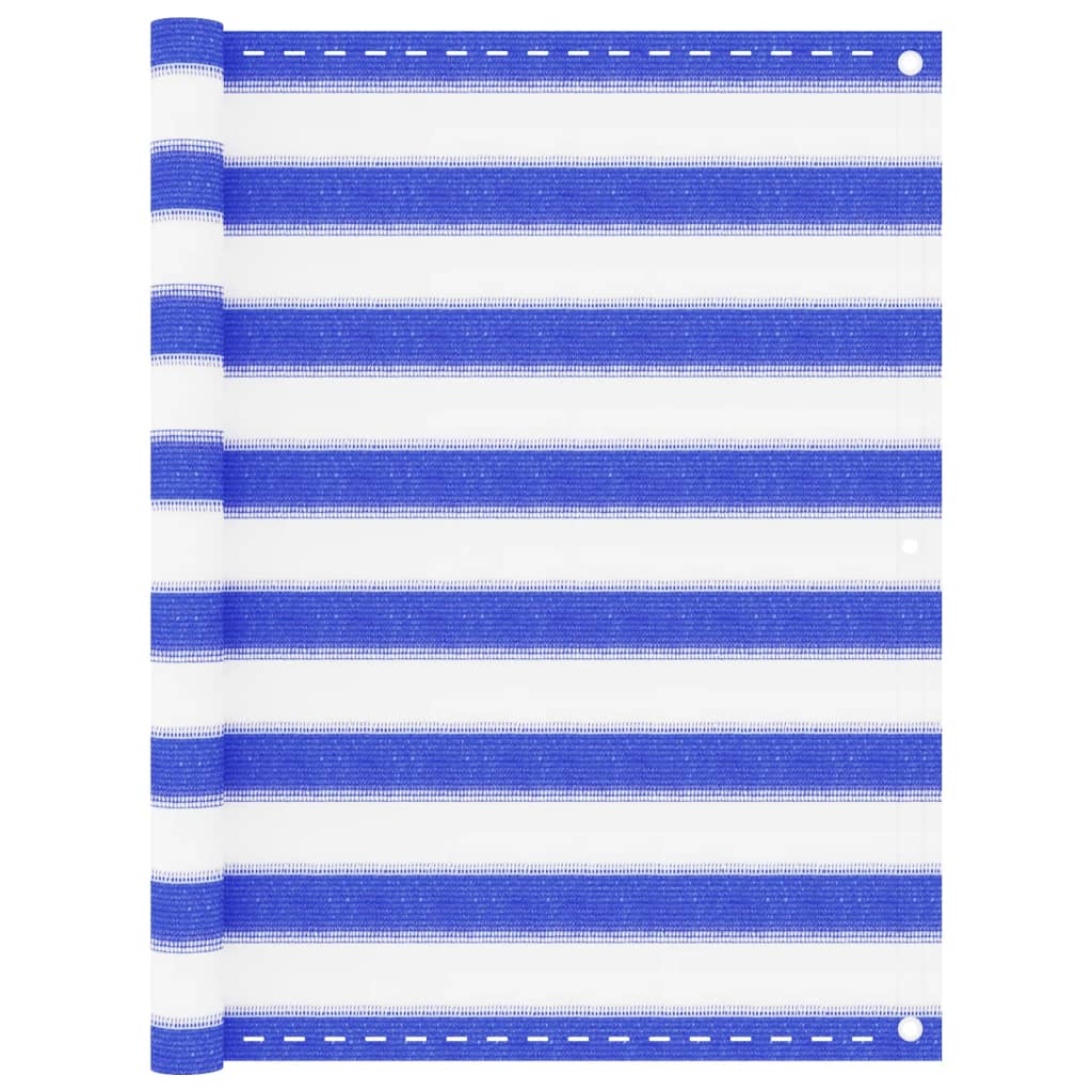 Paravento da Balcone Blu e Bianco 90x400 cm in HDPE