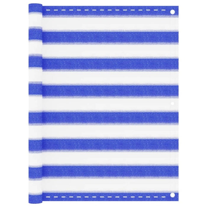 Paravento da Balcone Blu e Bianco 90x400 cm in HDPE