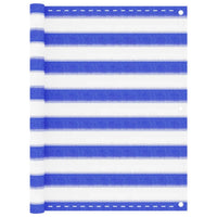 Paravento per balcone protezione privacy schermo privacy 90 x 400 cm HDPE blu e bianco 02_0010126