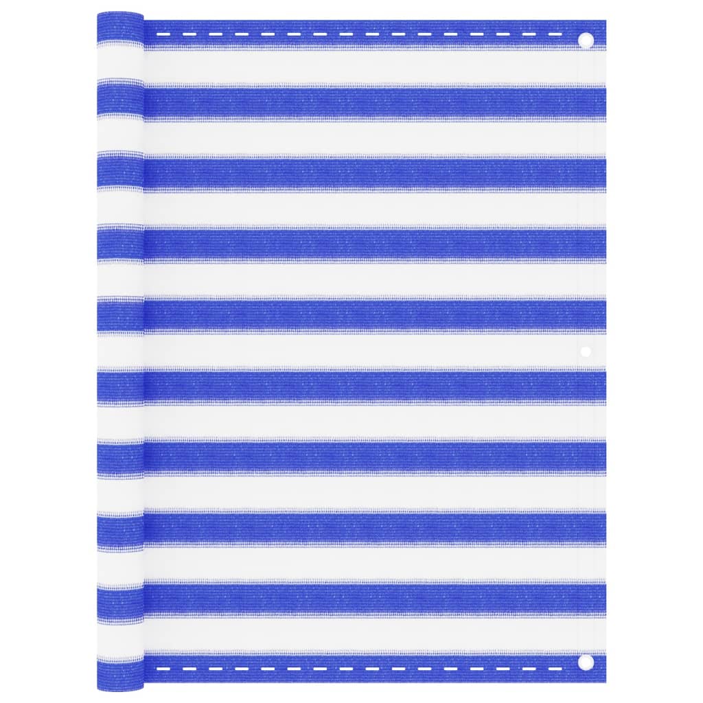 Paravento da Balcone Blu e Bianco 120x400 cm in HDPE