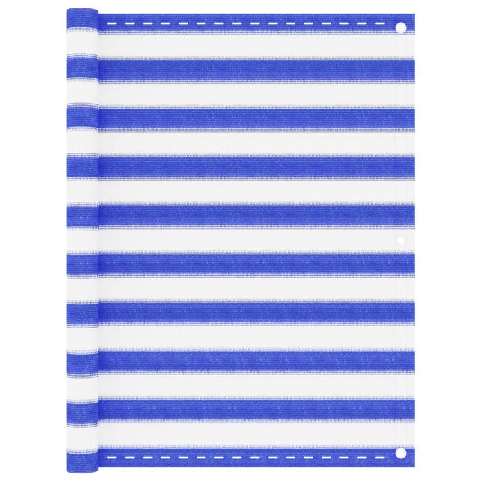 Paravento da Balcone Blu e Bianco 120x400 cm in HDPE