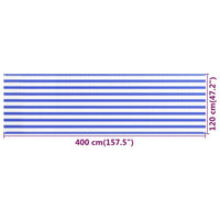 Paravento da Balcone Blu e Bianco 120x400 cm in HDPE 310893