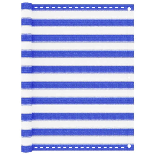 Paravento da Balcone Blu e Bianco 120x500 cm in HDP