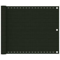 Paravento per balcone protezione privacy schermo privacy 75 x 600 cm HDPE verde scuro 02_0010443