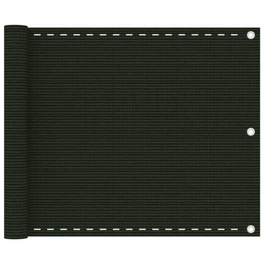 Paravento per balcone protezione privacy schermo privacy 75 x 600 cm HDPE verde scuro 02_0010443