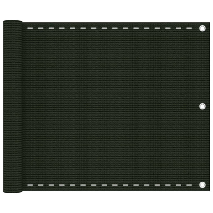 Paravento per balcone protezione privacy schermo privacy 75 x 600 cm HDPE verde scuro 02_0010443