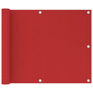 Paravento da Balcone Rosso 75x300 cm in HDPE