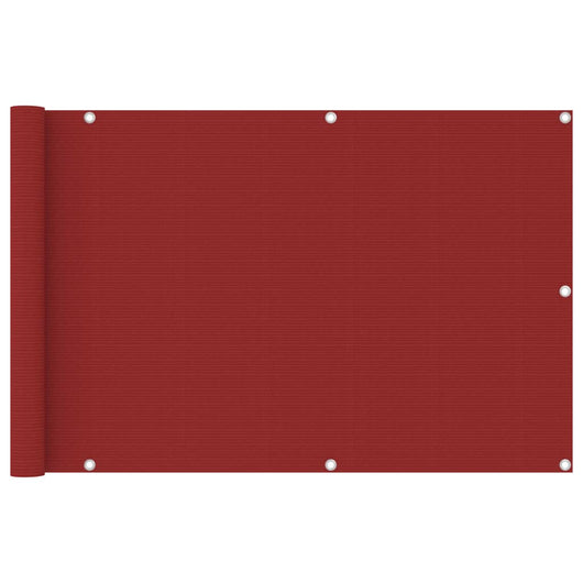 Paravento da Balcone Rosso 90x400 cm in HDPE